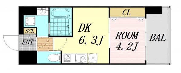 プレジオ江坂2の物件間取画像